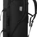 Haimont Duffle Backpack for Men Women, Convertible Travel Duffel Bag Backpack with Shoes Compartment, Heavy Duty Weekender Bags for Sports Gym, Traveling, Camping, Water-resistant, 60L, Black