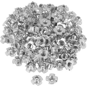 100pcs Zinc Plated Carbon Steel T Nut Four-Pronged Tee Nuts for Woodworking Furniture (M8)