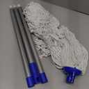 Indoor Mop for Floor Cleaning, Lightweight Cotton Mop with 2 Washable Heads
