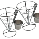 PRETYZOOM 2pcs French Fries Stand Snack Serving Basket Appetizer Display Stand for Restaurant Party Home
