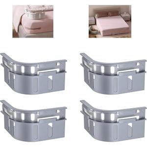 Bed Sheet Holders for Corners, Fitted Sheet Holder, Lock Sheet Holders Set of 4, Sheet Holders Keep Sheets Firm & Tight in Place, Fit for All Mattress Size, Grey