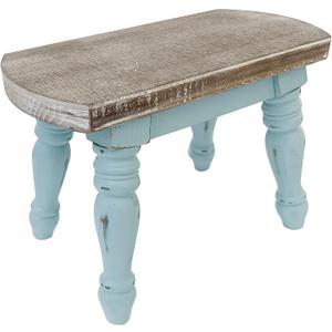 Farmhouse Wooden Step Stool - Rustic Solid Wood Design, 300lb Capacity, Sturdy Step Ladder for Kids, Kitchen, Bathroom, Vintage Home Decor