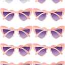 Weewooday 10 Pairs Heart Sunglasses Cat Eye Bachelorette Bridesmaid Sunglasses for Women Wedding Bachelorette Party Favors,( 9 Pink, 1 White)