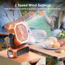 Portable Camping Fan with LED Lantern & Flashlight, 20000mAh Rechargeable Battery, 65H Runtime for Tent, Travel, Outdoor Activities, Picnic, BBQ & Fishing