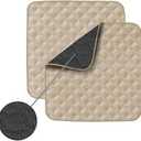 NonSlip Absorbent Washable Incontinence Pad underpad Seat 4Layer Design Chair Absorbent Pads Protection  for Seniors, Adult, Children, or Pet Underpad Protection  Set of 2 (Beige, 21" L x 22" W)
