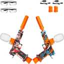 2 Pack Gel Splatter Blasters, Electric Full Auto Splat Blaster Toy Kits, 50000+, 12 Rs Per Seconds, 600 Hopper, Outdoor Team Game Activities Toy, 2 Rechargeable Batteries, Age 12+ Year Up