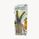 Biosmart Reusable Stainless Steel Straws with Silicone Tip, 1 EA