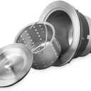 Serene Valley 3-1/2-inch Kitchen Sink Strainer Assembly, 304 Premium Stainless Steel Construction with Removable Deep Waste Basket and Sealing Lid