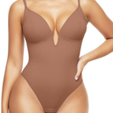 Popilush Shapewear Bodysuits for Women - Tummy Control Body Suits for Womens Deep V Corset Tops Thong Concert Outfits size M