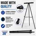U.S. Art Supply 70" High Boardroom XL Black Aluminum Flip Chart Easel