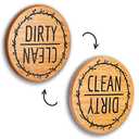 Pack Of 2 TEYGA Bamboo Dishwasher Sign - Clean Dirty Magnet