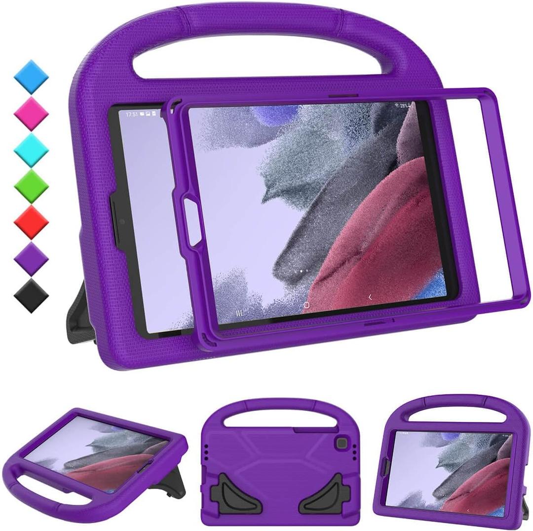 Kids Case for Samsung Galaxy Tab A7 Lite 8.7" Tablet, Built-in Screen Protector, Shockproof Handle Stand Protective Case for Samsung Galaxy Tab A7 8.7 inch 2021(SM-T220 / T225 / T227), Purple