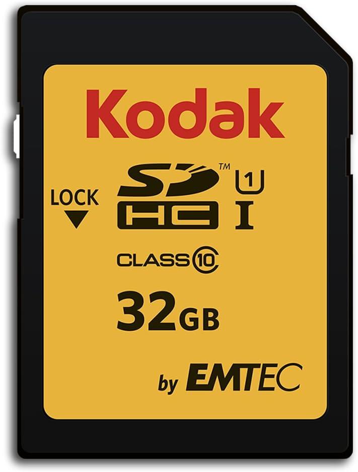Kodak SDHC Card 32GB UHS-I U1 V10 Premium, up to 85MB/s Read Speed, for Full HD Video and High-Resolution Pictures, Compatible with SDHC Standard - EKMSD32GHC10K