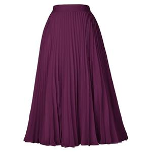 GRACE KARIN Pleated Midi Skirt for Women,Summer Chiffon Elastic High Waist Knee Length Skirts, Swing A-Line Boho Outfits
Deep Purple XL