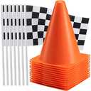 Bedwina Race Car Birthday Party Decorations - (24 Pcs) 12 - 8-Inch Orange Mini Cones for Kids
