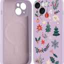 for iPhone 13 Case, Compatible with MagSafe, Cute Christmas Tree Magnetic Phone Case, Purple Liquid Silicone Soft Slim Fit Protective Cover for Women Girls