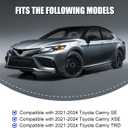 Black & Red Front Bumper Lip Compatible with 2021-2024 Toyota Camry SE, XSE, TRD - Splitter Under Chin Spoiler Body Kit - Not Fit for LE, XLE