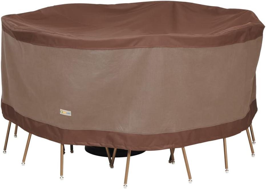 DUCKCOVERS Ultimate Water-Resistant 62 Inch Round Patio Table & Chair Set Cover, Outdoor Table and Chair Cover