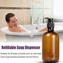 4 Pack 16.9 Oz Shampoo and Conditioner Hand Soap Dispenser Refillable Pump Bottles with Waterproof Labels (Amber)