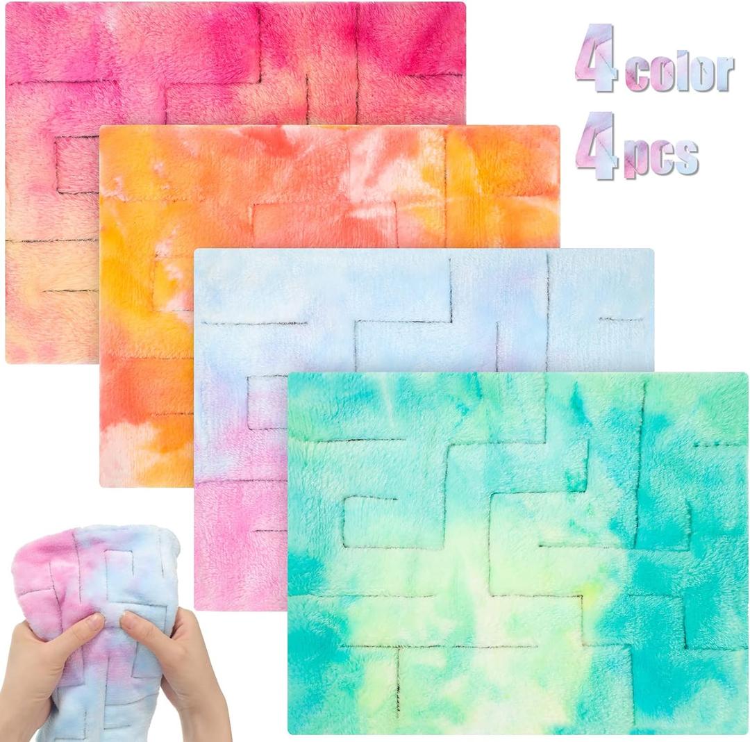 4 Pcs Marble Maze Mat Sensory Fidget Stress Relief Toys Calming Sensory Mat Anxiety Relief Fabric Toys for Teens School Home Reduce Stress(Marble Maze Style,8.66 x 6.3 in)