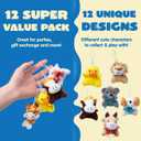 JOYIN 36 Pack Mini Animal Plush Toy Assortment (36 Units 3" Each),Bulk Stuffed Animals Party Favors for Kids, Small Animals Plush Keychain Decoration, Carnival Prizes, Birthday Treasure Box Toys