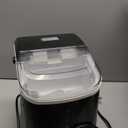 EUHOMY Nugget Ice Maker Countertop with Handle, Ready in 6 Mins, 34lbs Per Day, Removable Top Cover, Auto-Cleaning, Portable Sonic Ice Maker with Basket and Scoop, for Home/Party/RV/Camping (Black)