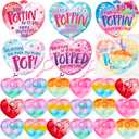 JOYIN 30 Packs Valentines Day Gifts for Kids, Pop Bubble Keychain with Heart Valentines Day Cards for Kid School Classroom Exchange Prize, Stress Relief Fidget Toy for Girl Boy Valentine Party Favor
