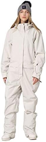 YEEFINE Women's Ski Suit One Piece Snowsuits Jumpsuits Winter Waterproof Snowboard Suits, M