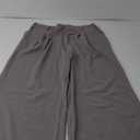 EVALESS Wide Leg Pants for Women Elastic High Waisted Waffle Knit Fleece Lined Palazzo Pants Work Trousers with Pockets (XX-Large, Light Grey)