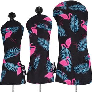 VIXYN Golf Club Covers - 3 Pack Golf Club Head Covers for Driver, Woods and Hybrid - Driver Headcover to Fit All Golf Clubs