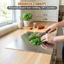 Stainless Steel Cutting Board with Lip, Non Toxic Kitchen Countertop Stainless Steel Cutting Board, Dishwasher Safe Metal Chopping Board for Meat, Fruits, Vegetables, Baking (50 x 40cm/19.7 x 15.7 in)