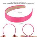 4 x WantGor Satin Headbands for Women, 1.2 Inch Wide Solid Hair Bands Plain Hairband Holiday Head Band Hair Accessories for Crafts DIY (Rose Red)
