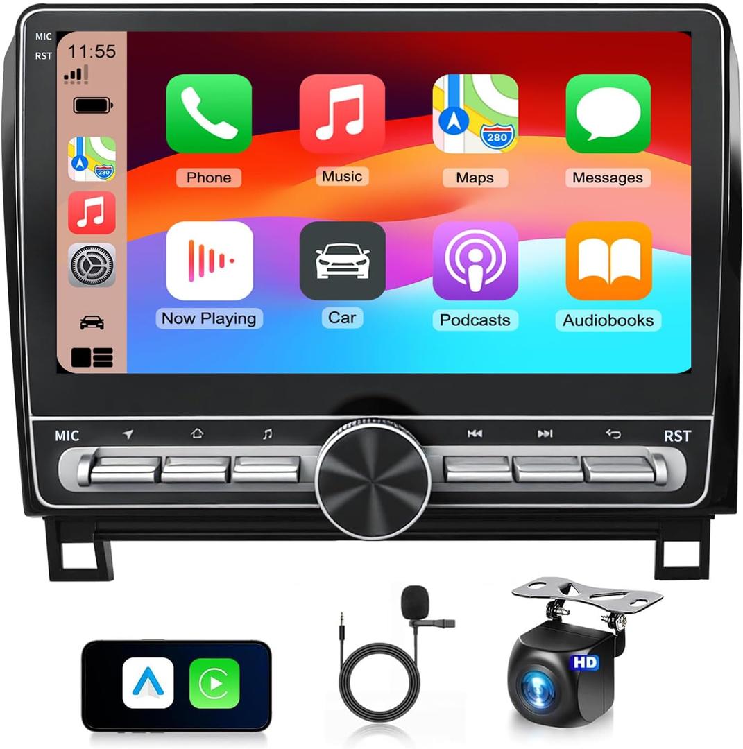 Car Radio for Toyota Tundra 2007-2013 Sequoia 2008-2018 Stereo Radio with CarPlay Android Auto 10.1 inch Touch Screen Android14 Bluetooth5.4 GPS WiFi Backup Camera 64G
