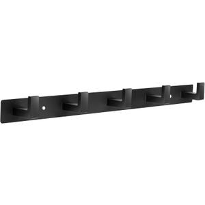 Coat Rack Wall Mount, Metal Coat Hanger with 5 Hooks, Heavy Duty, Black, 2 Pcs
