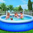 Inflatable Pool, Prompt Set Round Family Swimming Paddling Pool Garden Outdoor 8'10'12'ft,10ft Pool