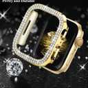 JR.DM Diamond Bands with Bling Case Women Compatible with Apple Watch 40mm 38mm 41mm 44mm 45mm 42mm 46mm 49mm Luxury Metal Bracelet Replacement Strap for iWatch Series 11/10/9/8/7/6/5/4 SE/Ultra 3/2/1