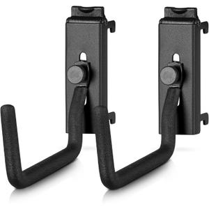 Savior Equipment Wall Rack System Heavy-Duty Steel Tactical J-Hooks for Handgun Pistol Revolver Wall Mount Hanger, 1-Pair Black (Obsidian Black (X-Large))