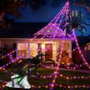 3 Pack Halloween Spider Animated Jumping Set Outdoor Light up Dropping Spider Web with 8 Lighting Animatronic Halloween Animatronics Decorations for Yard, Garden Party Hanging Decor
