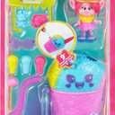 Mattel DreamWorks Trolls Fun Fair Surprise FairFest Small Doll & 10 Accessories, Carnival Food Popcorn Theme with Queen Poppy