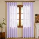 Pinch Pleated Sheer Curtains 80 Inches Long Light Filterring Sheer Semi Voile Drapes Pinch Pleated Curtains for Living Room Bedroom(Light Purple, 42 W x 80 L, 2 Panels)