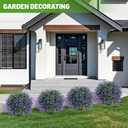 Artificial Topiary Ball Trees with Lavender, 2 Pack Artificial Shrubs Bushes with Ground Spike, Fake Plants for Outdoor Front Porch Decor UV Resistant