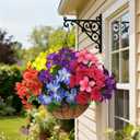 Homsunny Artificial Flowers for Outdoor, Fake Silk Flowers UV Resistant, Realistic Faux Plants Flowers for Front Door Porch Planter Patio Yard Garden Spring Decor