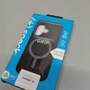 Speck CandyShell Grip iPhone 16 Case - Slim MagSafe - Black Glitter/Steel Black