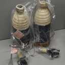 OYEARS 23.75" Table Lamps Set of 2, Bedside Lamps for Nightstands, Nautical Table Lamps for Living Room, Coastal Ocean Beach Style, Resin, Navy Blue