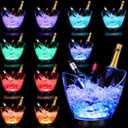 Umigy 12 Pcs 5L LED Ice Buckets Clear Plastic Ice Bucket Large Capacity Light RGB Colorful LED Cooler with Lights for Champagne Wine Beer Party Bar Club