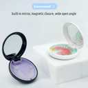 Retainer Holder with Mirror & Lanyard, Compact Night Guard Case with Vent Holes, Partial Denture Container for Purse, Portable Aligner Box Compatible with Invisalign (Black Purple)