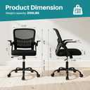 OLIXIS Ergonomic Office Desk Chair, Mid-Back Executive Computer Chair, 23.8''D