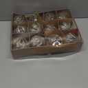 12 PCS Clear and Champagne Christmas Ball Ornaments, 80mm/3.15 Inches Rustic Farmhouse Christmas Decorations, Large Shatterproof Luxury Hand-Painted Xmas Ornaments for Christmas Tree, Wedding