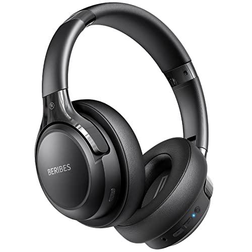 BERIBES Bluetooth Headphones Over Ear, 65H Playtime and 6 EQ Music Modes Wireless Headphones with Microphone, HiFi Stereo Foldable Lightweight Headset, Deep Bass for Home Office Cellphone PC