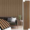 Acoustic Wood Slat Panels 2 Pack 106" x 12.6", Soundproof Wooden Wall Panels, 3D Fluted Panel for Interior Wall Decor, Living Room, Bedroom - Teak (Cover Approx. 19 sq.ft)
